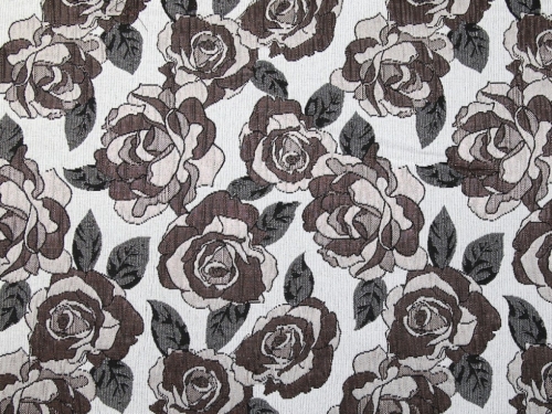 Deadstock Metallic Woven Brocade Fabric Brown