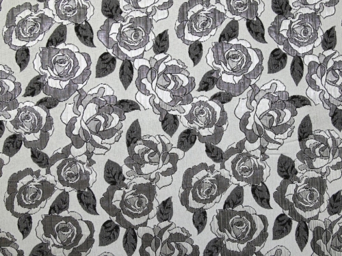 Deadstock Metallic Woven Brocade Fabric Silver