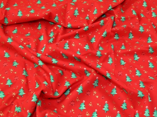 Deadstock 100% Cotton Fabric Red