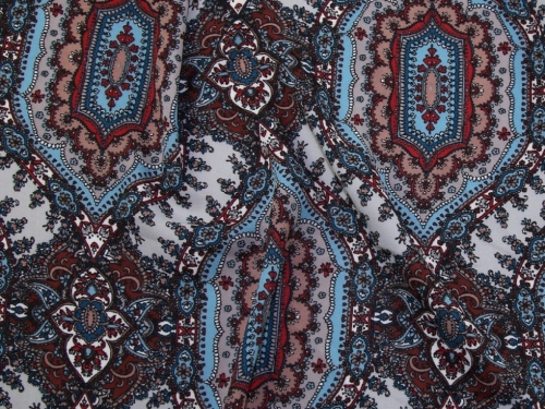 Deadstock Polyester Georgette Fabric Blue
