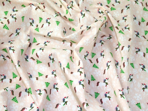 Printed Polycotton Fabric Peach
