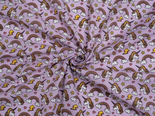 Printed Polycotton Fabric Lilac
