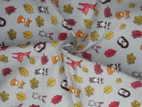 Printed Polycotton Fabric Silver