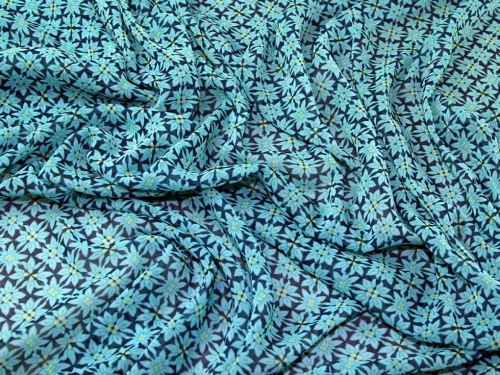 Deadstock Crinkle Sheer Chiffon Fabric Turquoise