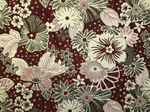 Deadstock Metallic Woven Brocade Fabric Wine