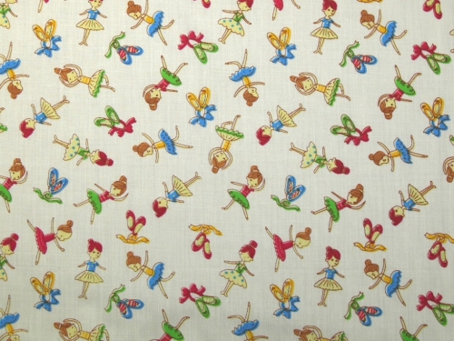 Printed Polycotton Fabric Ivory