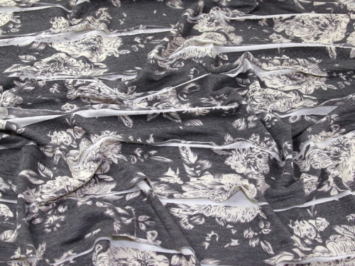 Deadstock RaRa Ruffle Textured Stretch Knit Fabric Brown