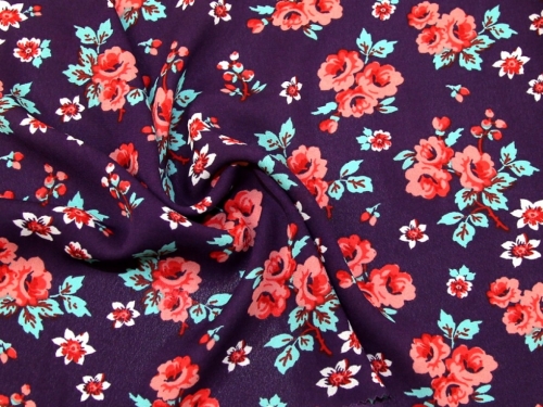 Deadstock Polyester Georgette Fabric Purple