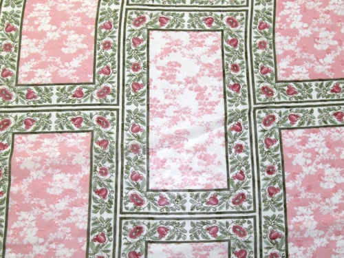 Deadstock Chiffon Dobby Fabric Pink & Green
