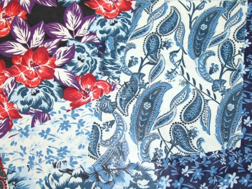 Deadstock Sheer Chiffon Fabric Blue Rust