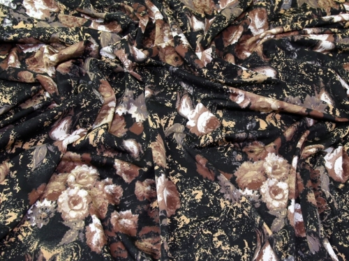 Deadstock ITY Silky Stretch Knit Fabric Brown