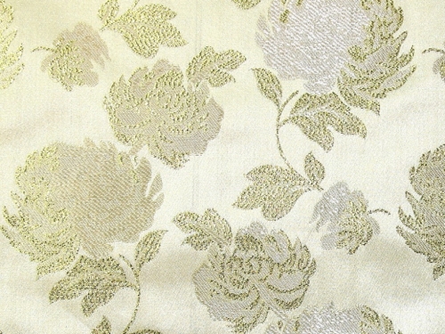 Deadstock Metallic Woven Brocade Fabric Cream