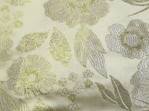 Deadstock Metallic Woven Brocade Fabric Cream