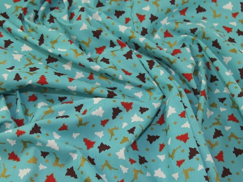 Deadstock 100% Cotton Fabric Turquoise