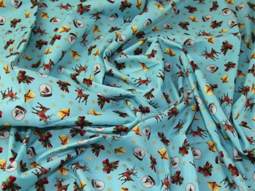 Deadstock 100% Cotton Fabric Aqua