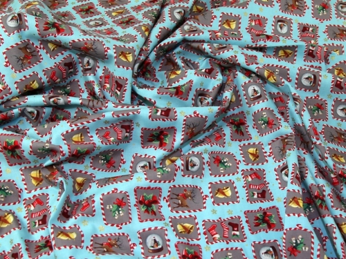 Deadstock 100% Cotton Fabric Aqua