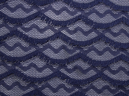 Deadstock Tassel Lace Fabric Navy Blue