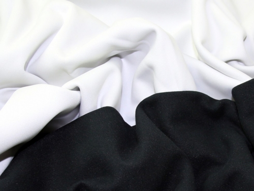 Deadstock Reversible Scuba Stretch Knit Fabric White & Black