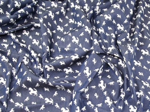 Deadstock Cotton Chambray Fabric Blue