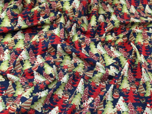 Deadstock 100% Cotton Fabric Navy Blue