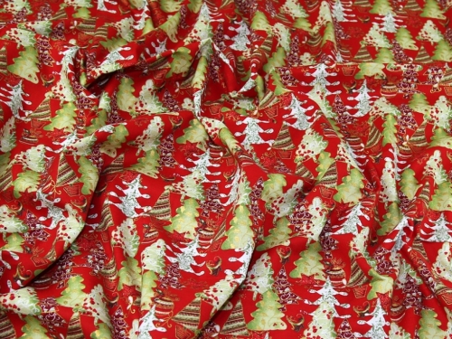 Deadstock 100% Cotton Fabric Red