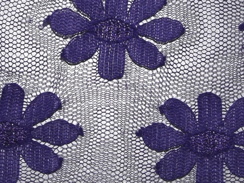 Deadstock Delicate Lace Fabric Purple