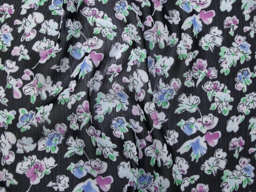 Deadstock Crinkle Sheer Chiffon Fabric Violet