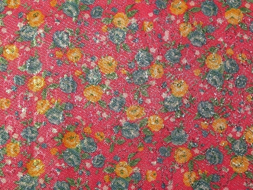 Deadstock Metallic Woven Brocade Fabric Pink