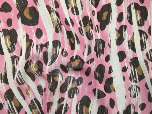Deadstock Crinkle Sheer Chiffon Fabric Pink