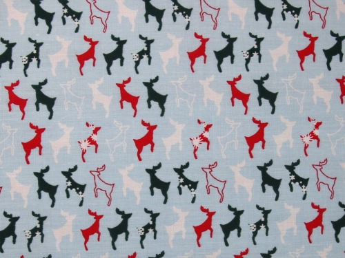 Printed Polycotton Fabric Sky Blue