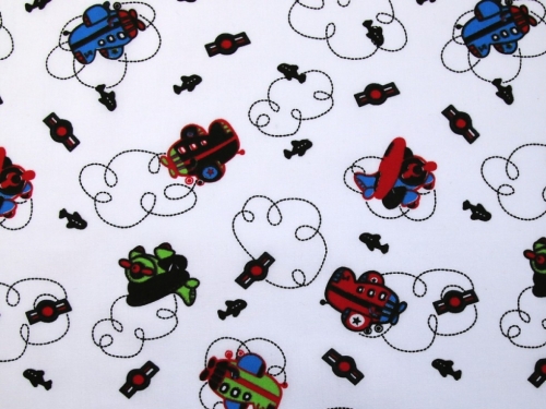 Printed Polycotton Fabric White