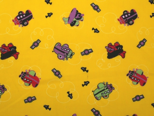 Printed Polycotton Fabric Yellow