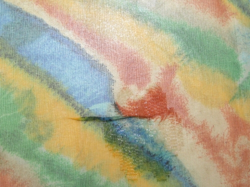 Deadstock Rainbow Organza Fabric Emerald & Royal