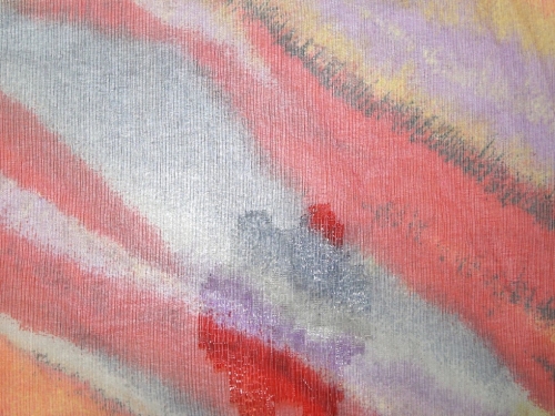 Deadstock Rainbow Organza Fabric Red & Lilac