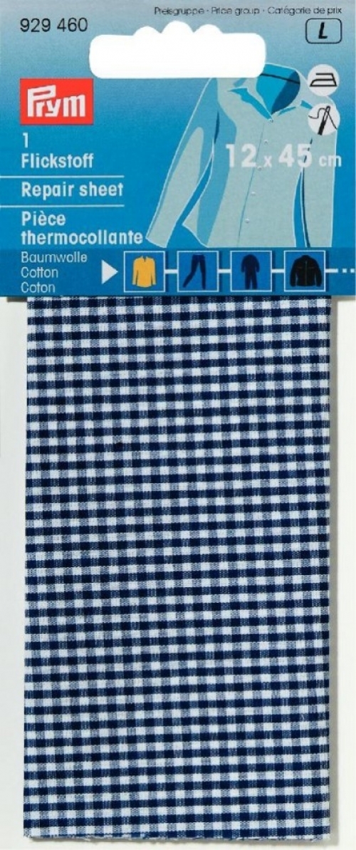 Prym Check Cotton Repair Sheet Blue & White