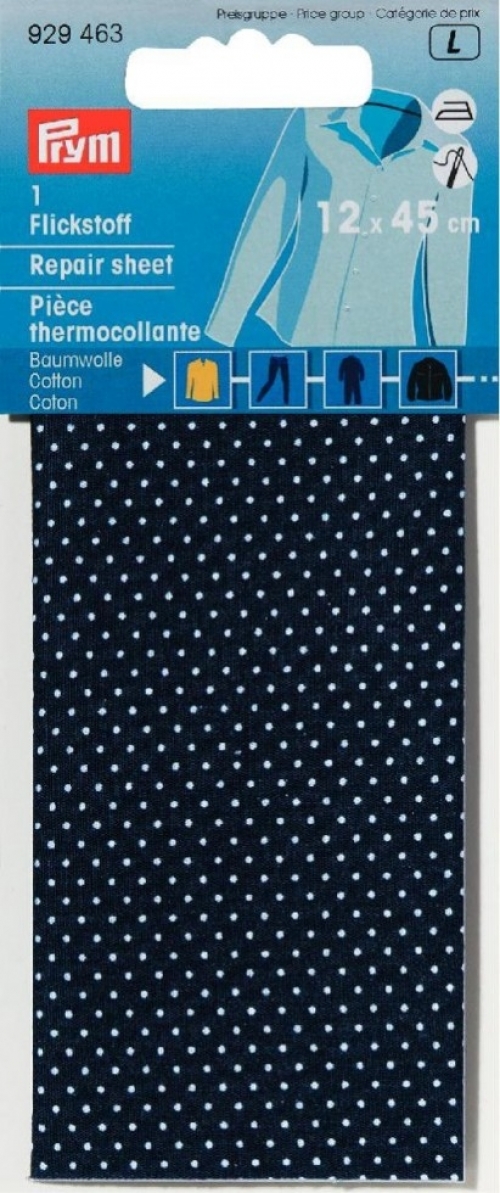 Prym Spotty Cotton Repair Sheet Blue & White