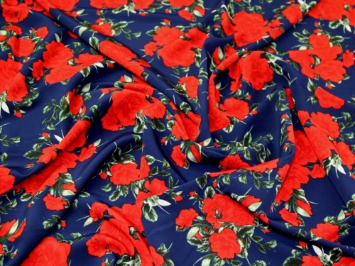 Deadstock Morrocaine Crepe Fabric Navy Blue