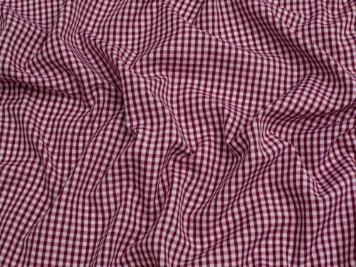 Minerva Core Range 1/8 inch Check Gingham Fabric Wine