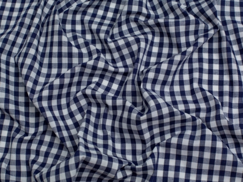 Minerva Core Range 1/4 inch Check Gingham Fabric Navy Blue