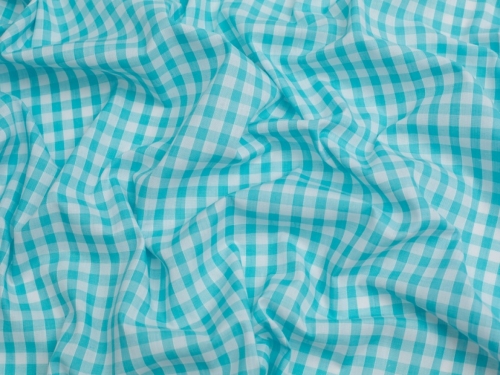 Minerva Core Range 1/4 inch Check Gingham Fabric Turquoise