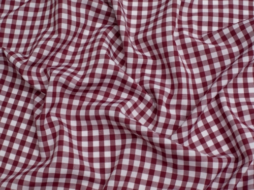 Minerva Core Range 1/4 inch Check Gingham Fabric Wine