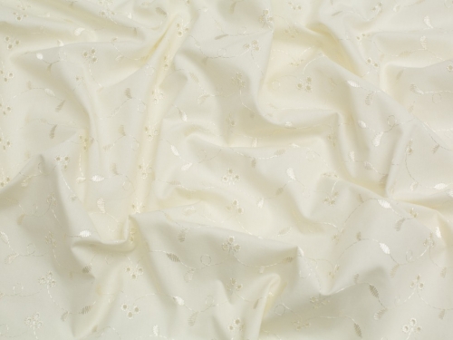 Minerva Core Range 3 Hole Broderie Anglaise Cotton Fabric Cream