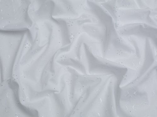 Minerva Core Range 5 Hole Broderie Anglaise Cotton Fabric White