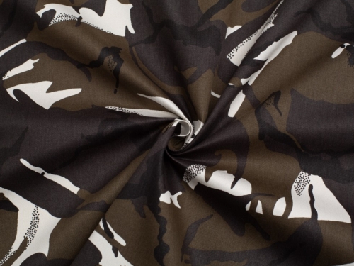 Minerva Core Range Cotton Drill Fabric Arctic (Black/White)