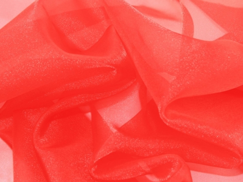Deadstock Crystal Organza Fabric Red