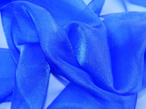 Deadstock Crystal Organza Fabric Royal Blue
