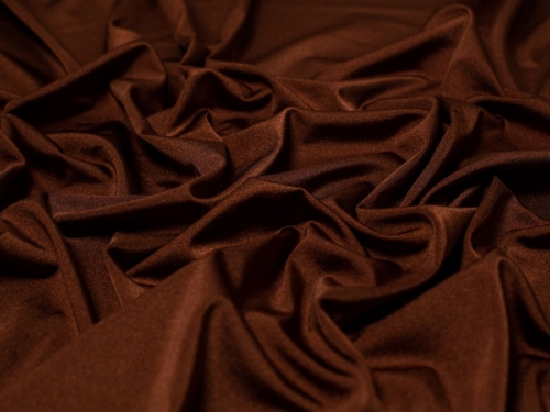 Minerva Core Range Glossy Activewear Lycra Four Way Stretch Knit Fabric Brown