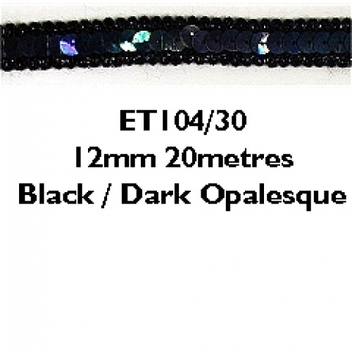 Essential Trimmings Sequin Metallic Edged Trim (Value Roll) Black/Dark Opalesque
