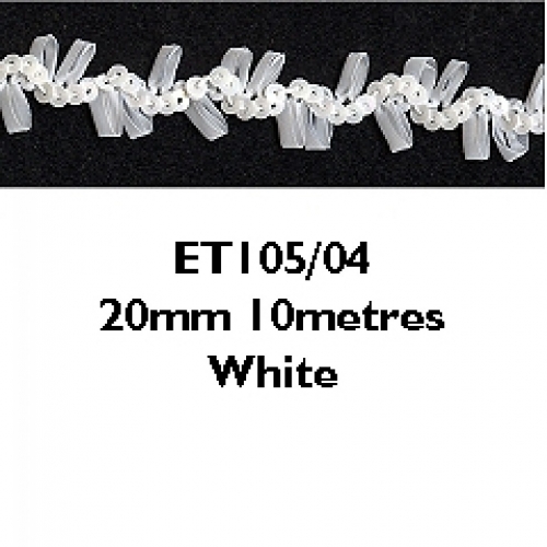 Essential Trimmings Sequins on Ribbon Trim White