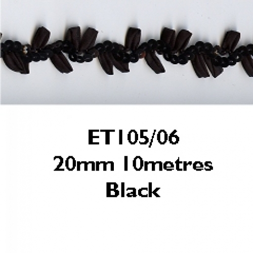 Essential Trimmings Sequins on Ribbon Trim Black